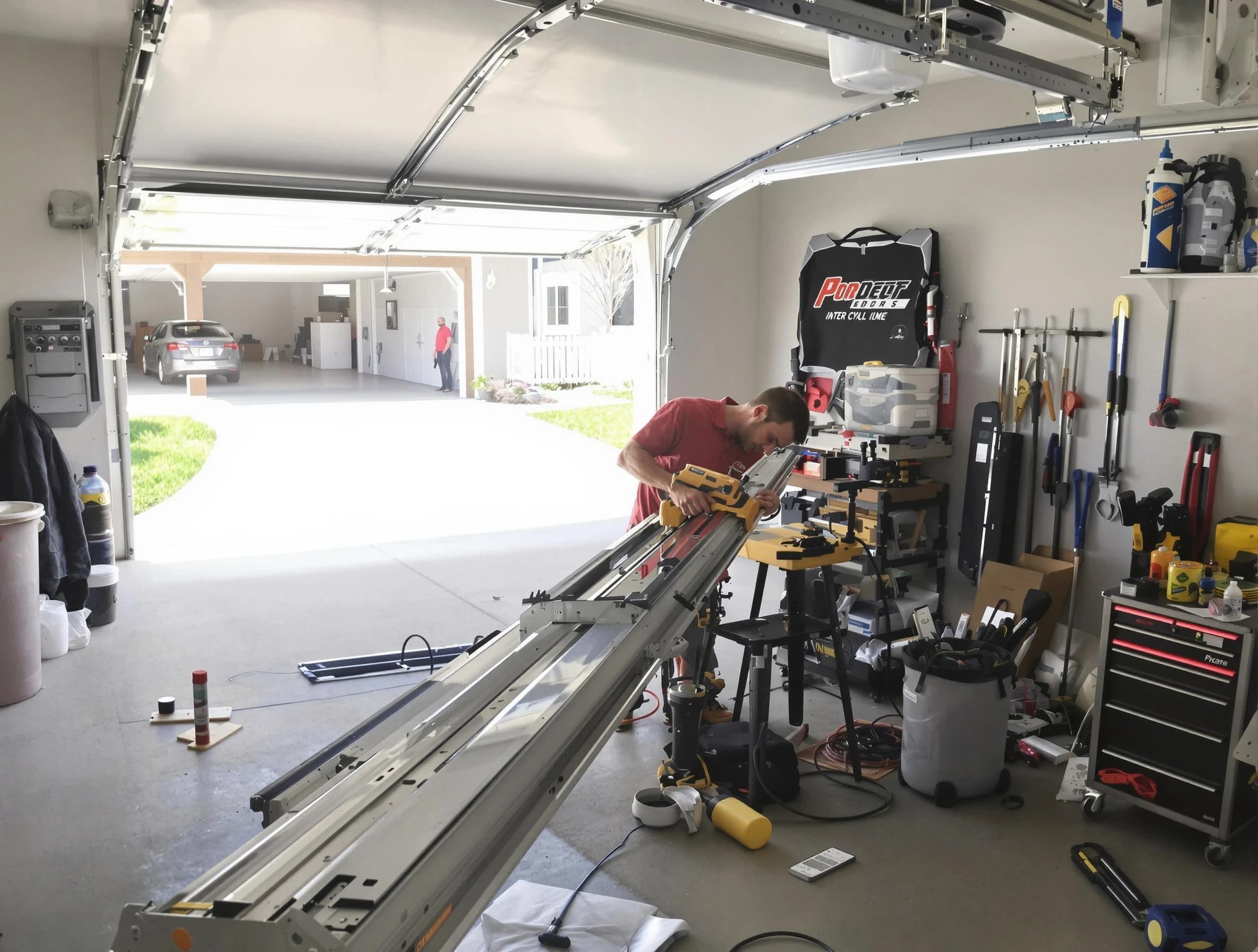 Nutley Garage Door Repair expert performing track repair in Nutley